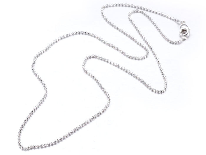 Achat Collier 44,5 cm - chaîne bille - plaqué platine