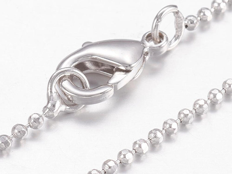 achat Collier 44,5 cm - chaîne bille - plaqué platine