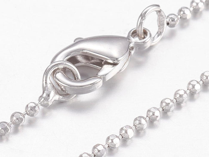 Achat Collier 44,5 cm - chaîne bille - plaqué platine