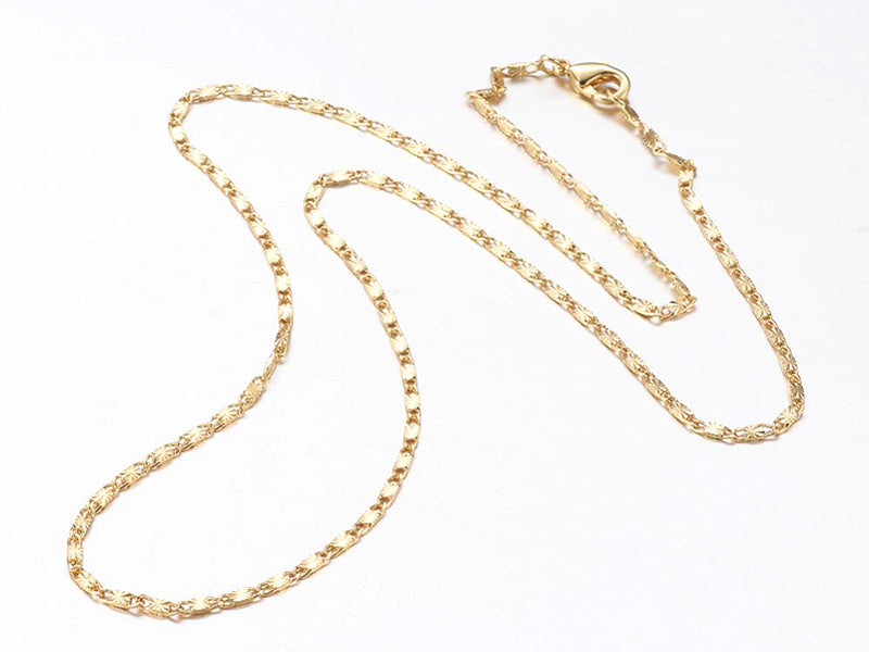 Achat Collier 44,5 cm - chaîne fantaisie  - doré à l'or fin 18K