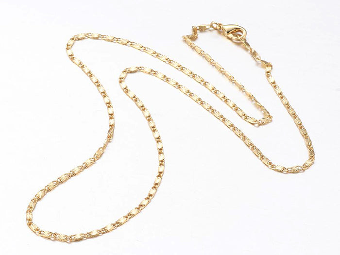 Achat Collier 44,5 cm - chaîne fantaisie  - doré à l'or fin 18K