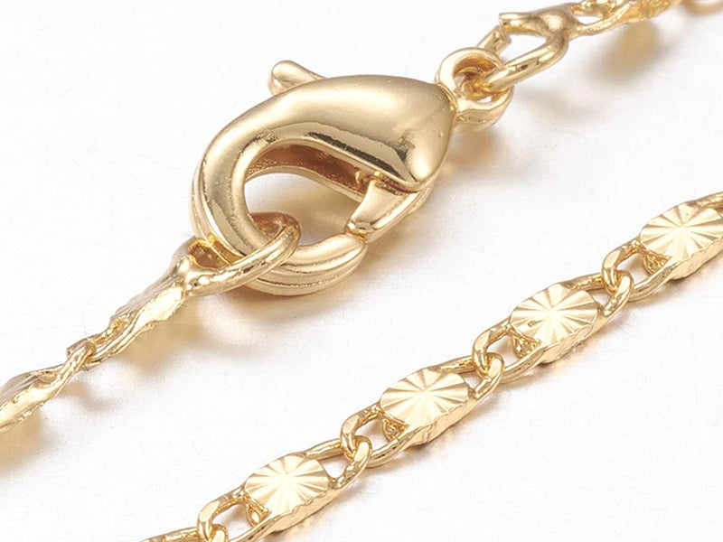 Achat Collier 44,5 cm - chaîne fantaisie  - doré à l'or fin 18K