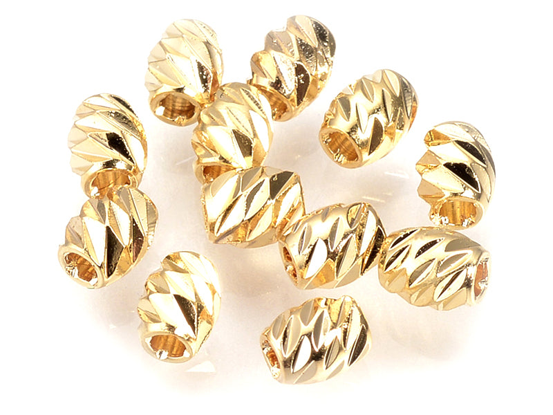 Achat 10 perles intercalaires - doré à l'or fin 18k - 4 x 3 mm