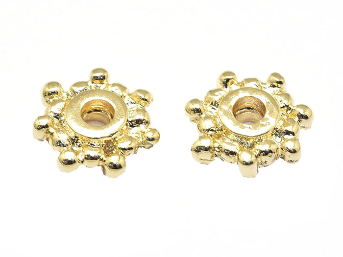 Achat 10 perles intercalaires heishi - doré à l'or fin 18k - 7,5 x 2 mm