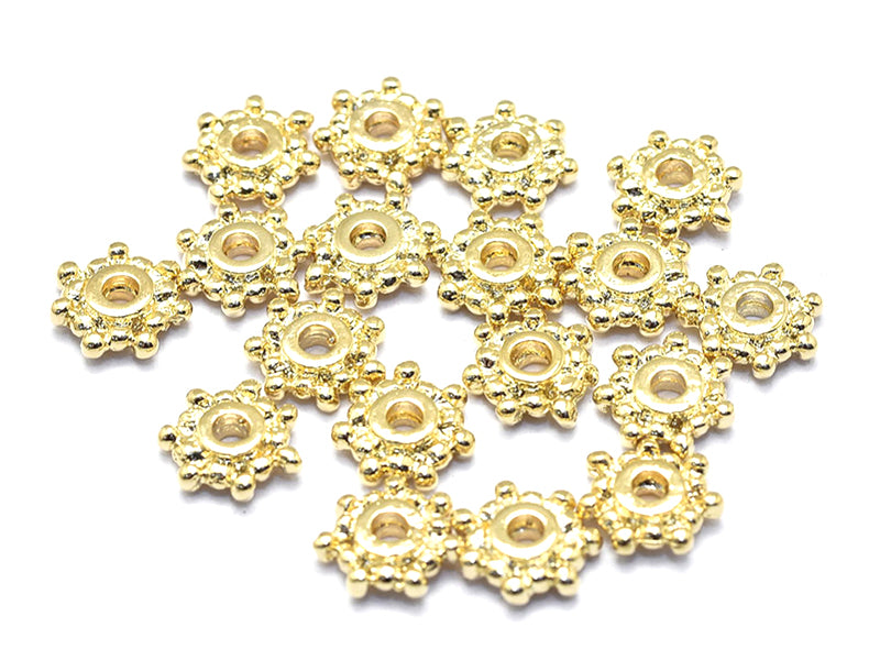 achat 10 perles intercalaires heishi - doré à l'or fin 18k - 7,5 x 2 mm