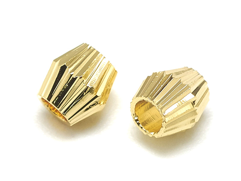 Achat 10 perles ondulées - doré à l'or fin 18k - 4 x 4 mm