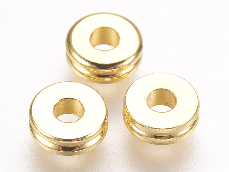 Achat 10 perles intercalaires - doré à l'or fin 24k - 6 x 2 mm