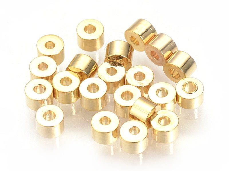 Achat 10 perles intercalaires - doré à l'or fin 18k - 2,5 x 2 mm