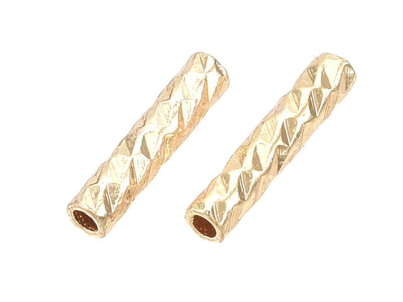 Achat 20 perles fantaisie - doré à l'or fin 18k - 7 x 1,5 mm