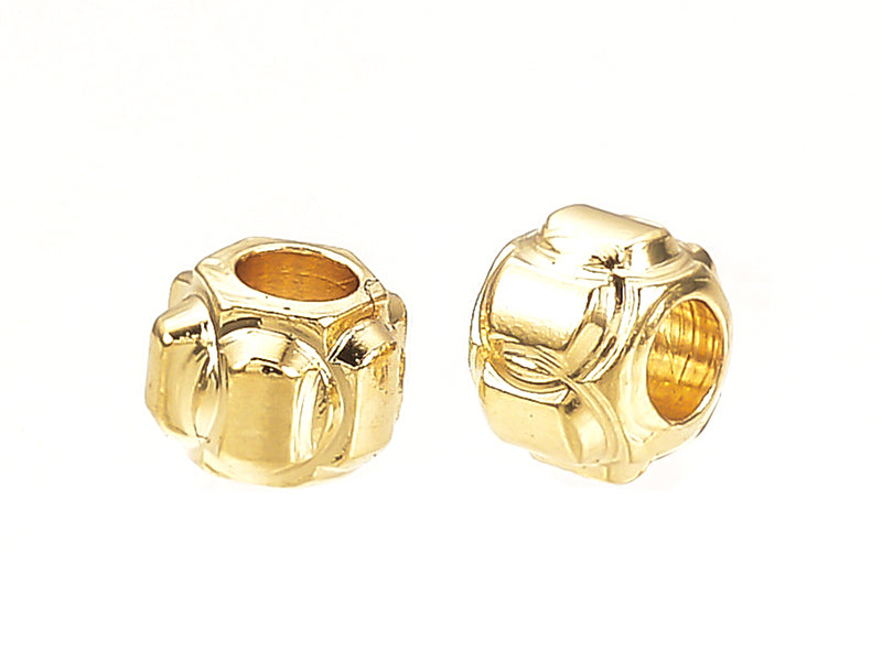 achat 10 perles lanternes intercalaires - doré à l'or fin 18k - 3 x 2,5 mm
