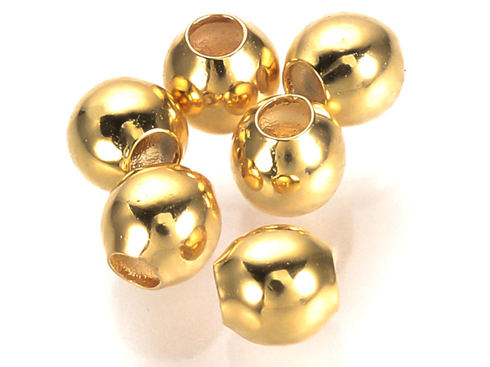 Achat 50 perles rondes intercalaires - doré à l'or fin 18k - 3 mm