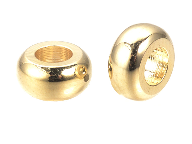 Achat 10 perles intercalaires donut - doré à l'or fin 18k - 7 x 3,5 mm