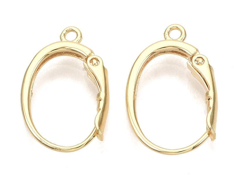 Achat Boucles d'oreilles dormeuses avec boucle - doré à l'or fin 18k - 20,5 mm