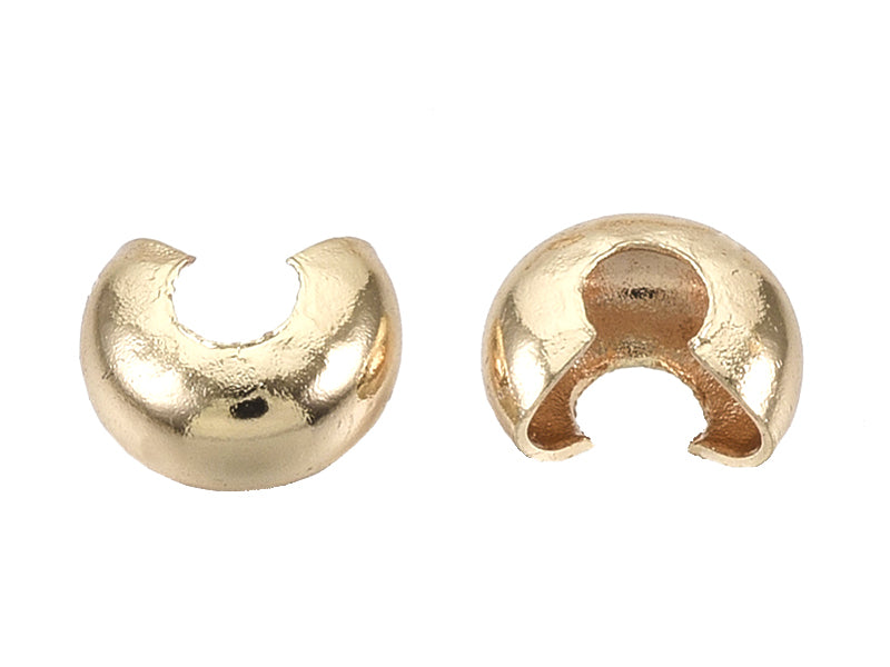 Achat 20 cache-perles à écraser - doré à l'or fin 18k - 4 mm