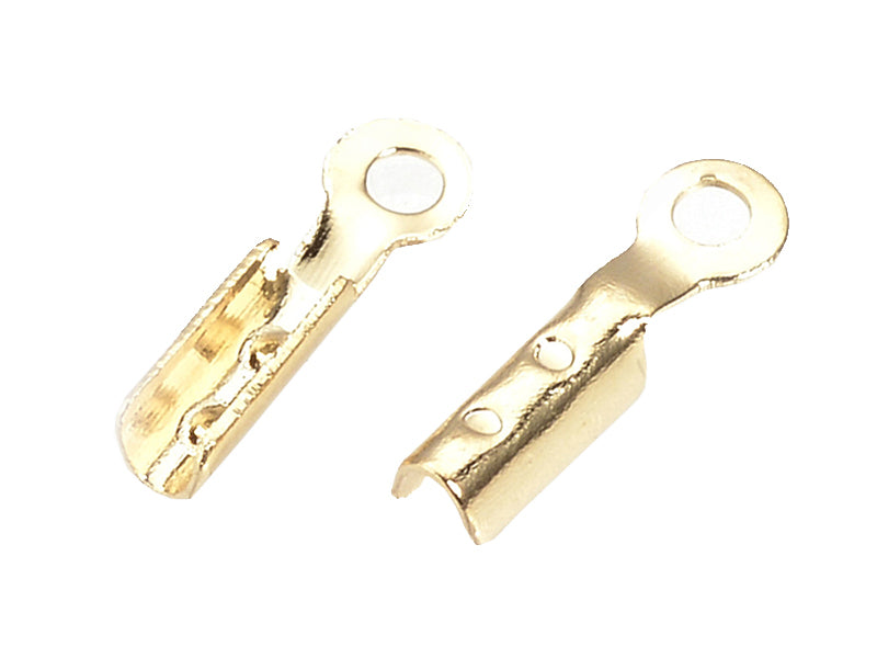 Achat 20 serre fil / embouts pour cordon - doré à l'or fin 18k - 7,5 x 2 x 1,5 mm