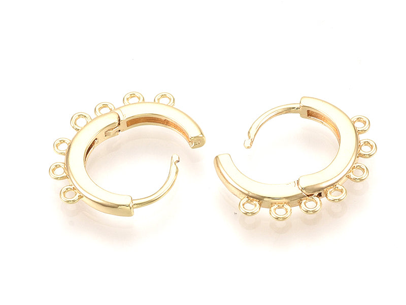 Achat Paire de créoles avec boucle Huggie - doré à l'or fin 18k - 18,5 x 16 x 2,5 mm