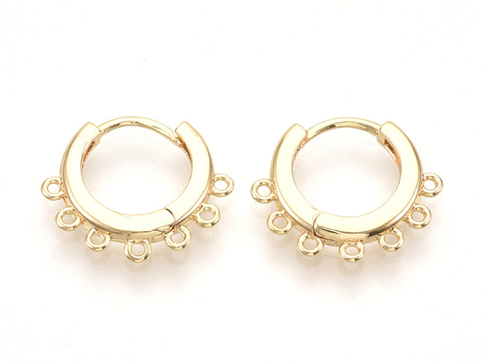 Achat Paire de créoles avec boucle Huggie - doré à l'or fin 18k - 18,5 x 16 x 2,5 mm