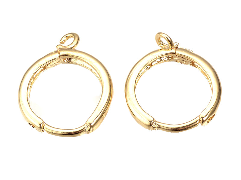 Achat Paire de créoles avec boucle Huggie - doré à l'or fin 18k - 17 x 13,5 x 2 mm