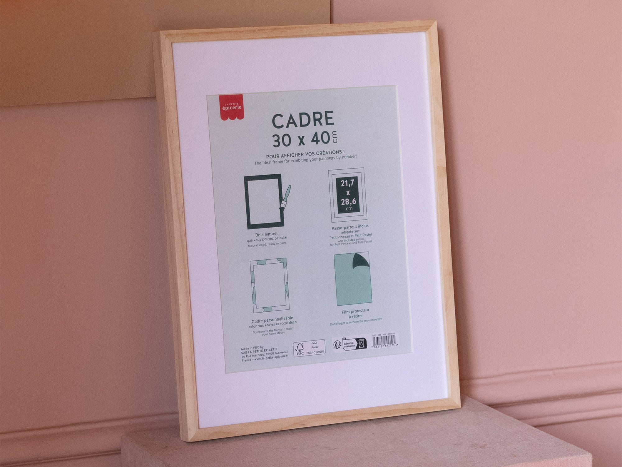 Cadre pour peinture au numéro - 30 x 40 cm