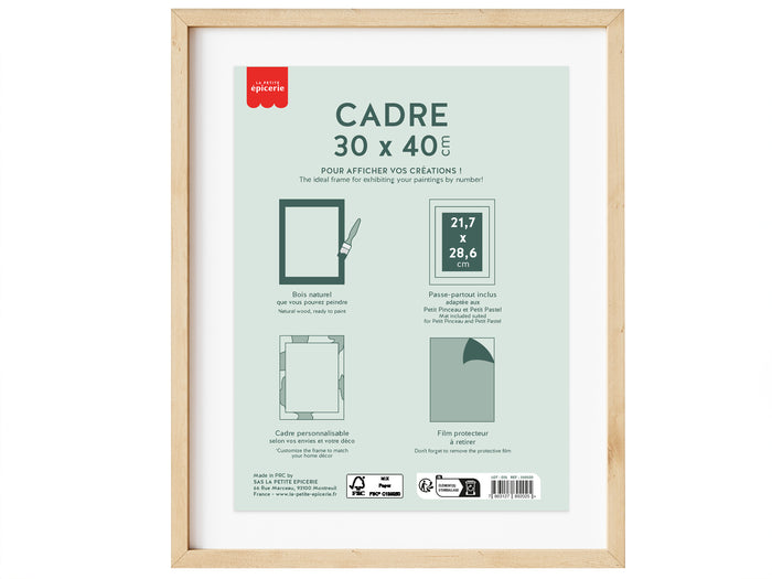 Achat Cadre pour peinture au numéro - 30 x 40 cm