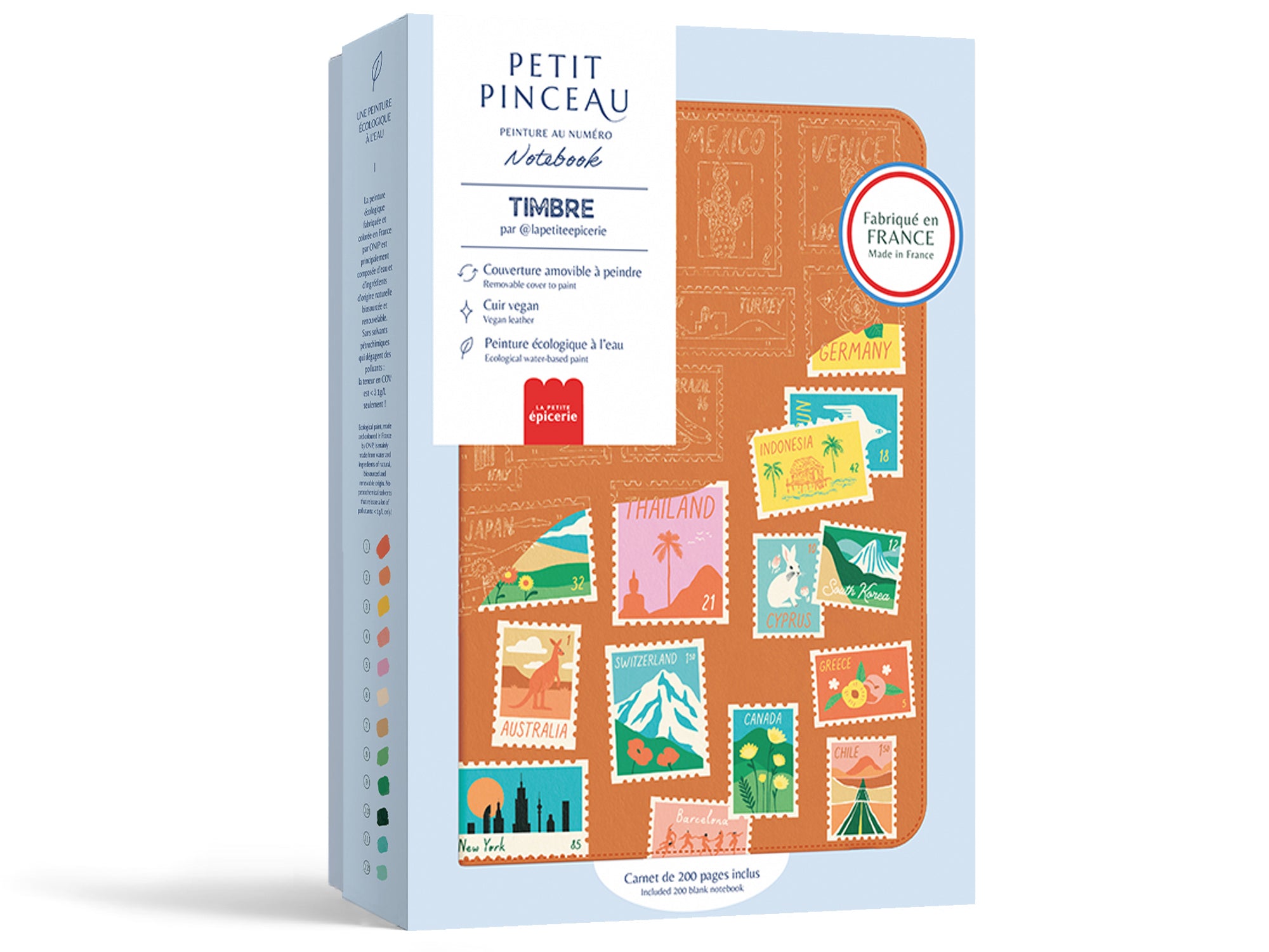 Achat Carnet à peindre - Notebook peinture au numéro - Petit Pinceau - Timbre