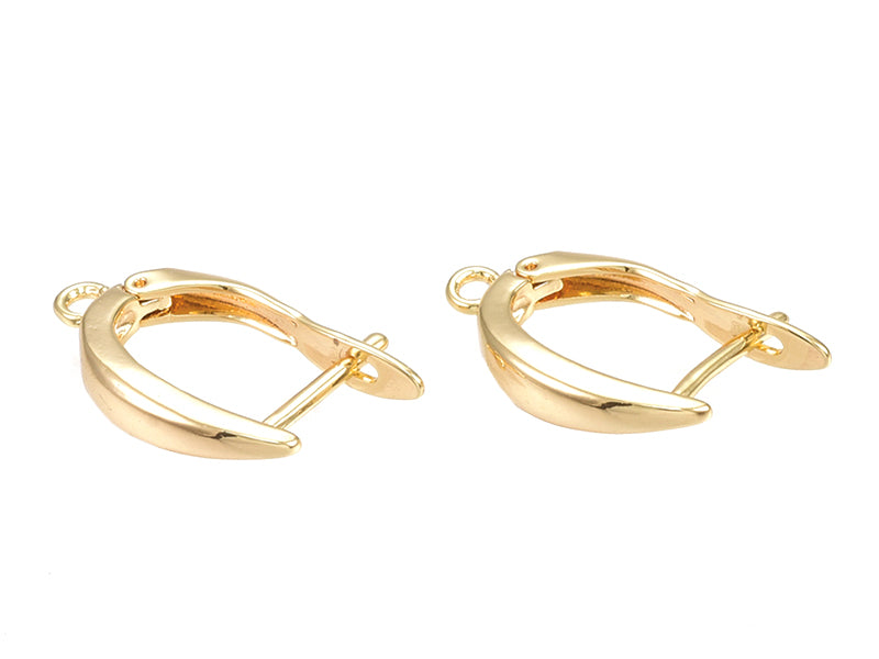 achat Paire de créoles - doré à l'or fin 18k - 21 x 12 x 3,5 mm