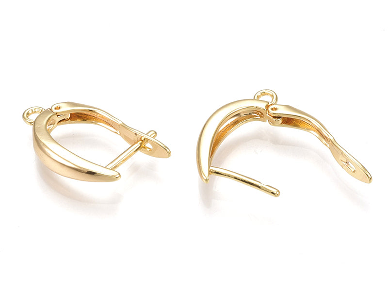 achat Paire de créoles - doré à l'or fin 18k - 21 x 12 x 3,5 mm