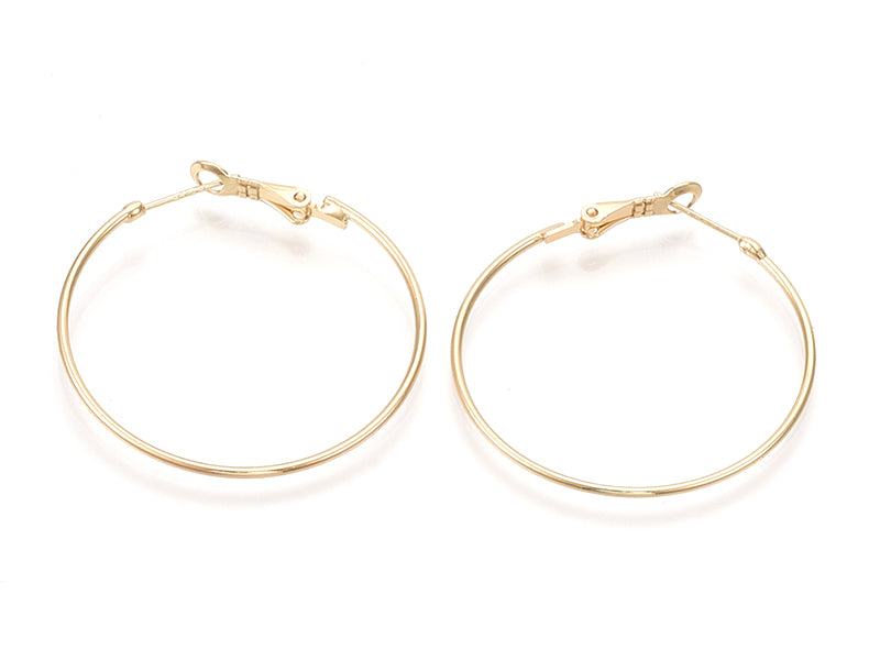 Achat Paire de créoles - doré à l'or fin 18k - 43 x 40 x 1,5 mm