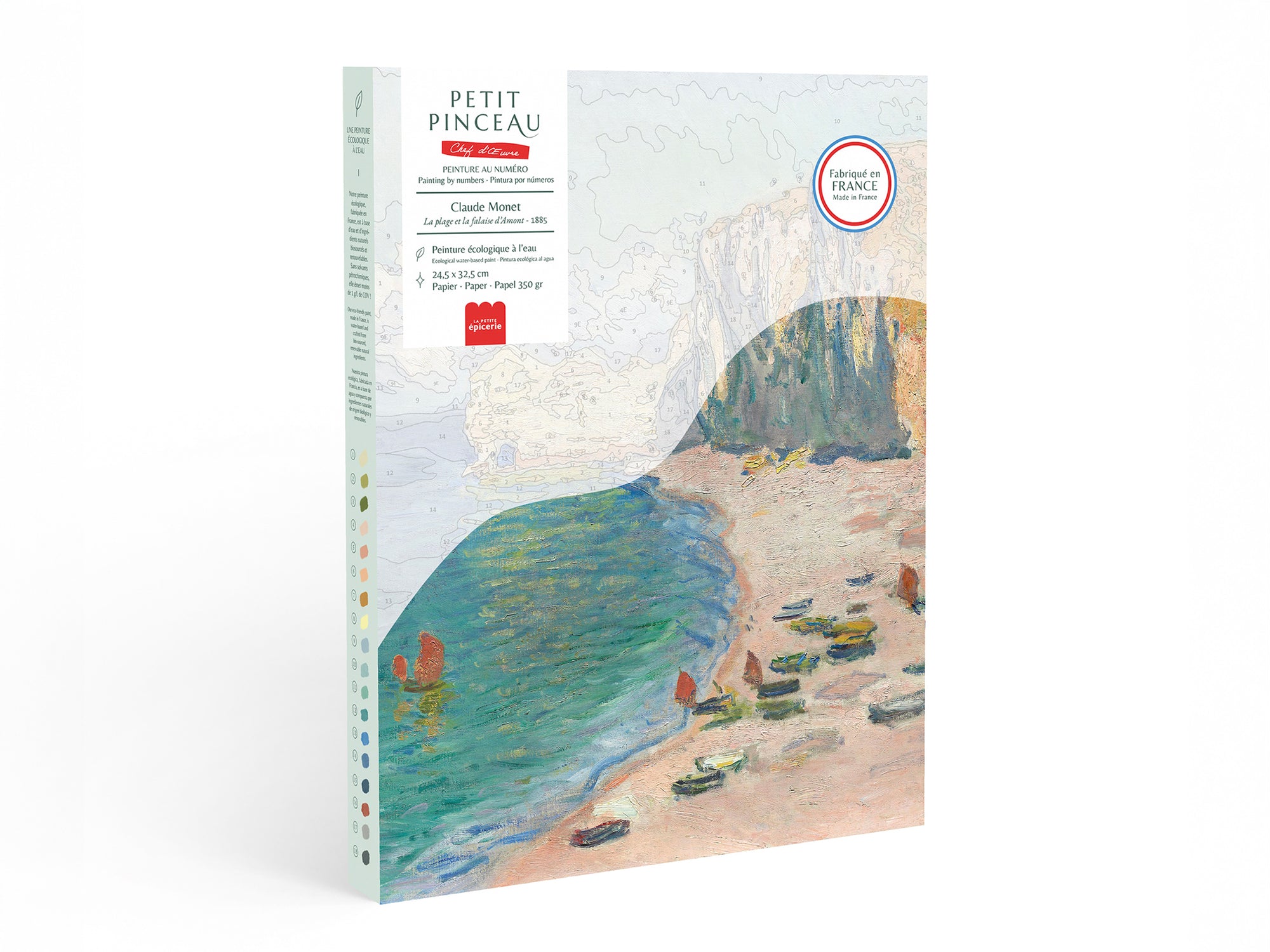 Achat Coffret peinture au numéro - Petit Pinceau - La Plage et la Falaise d'Amont, Claude Monet