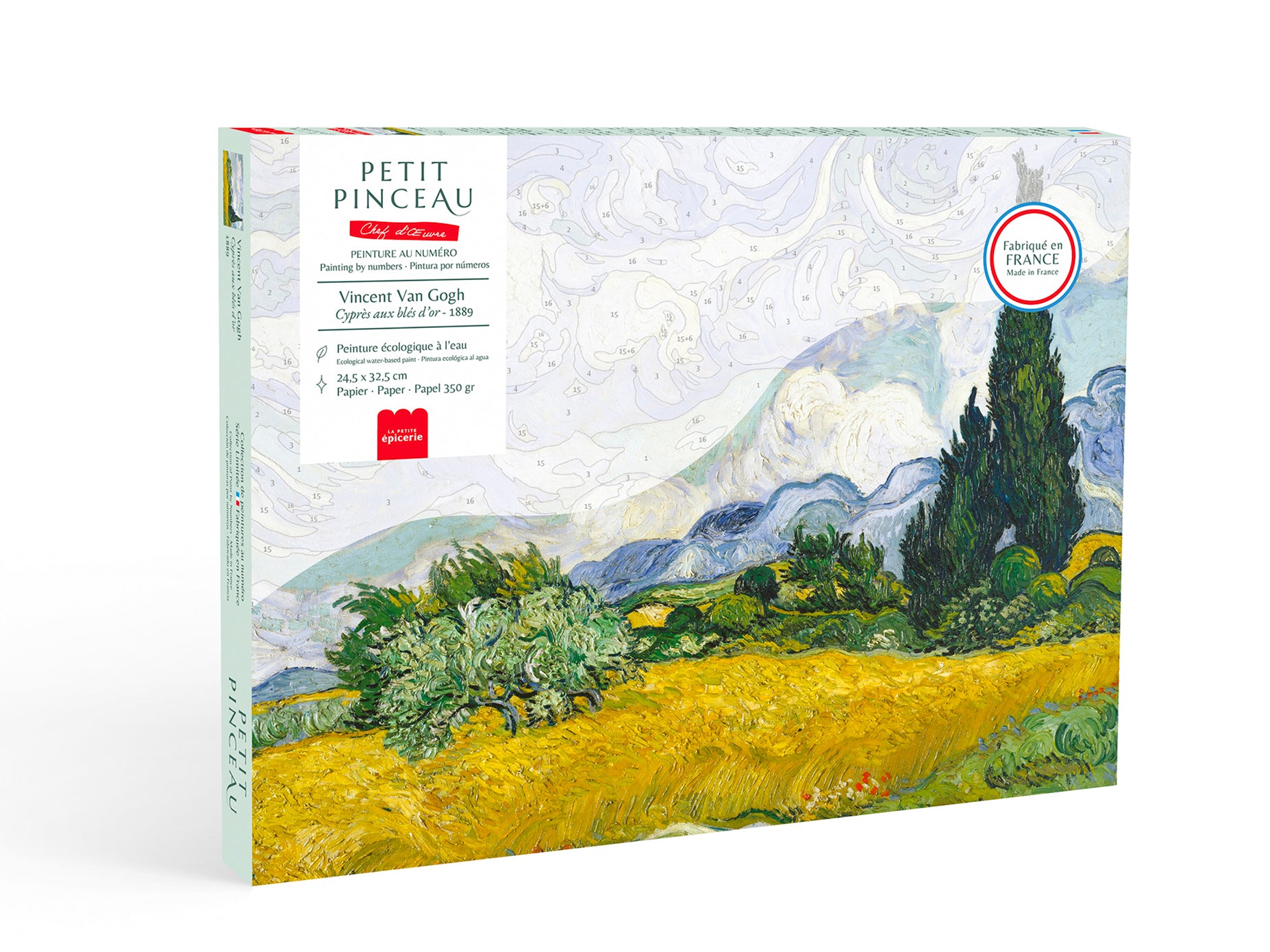 Achat Coffret peinture au numéro - Petit Pinceau - Cyprès aux blés d'or, Vincent Van Gogh