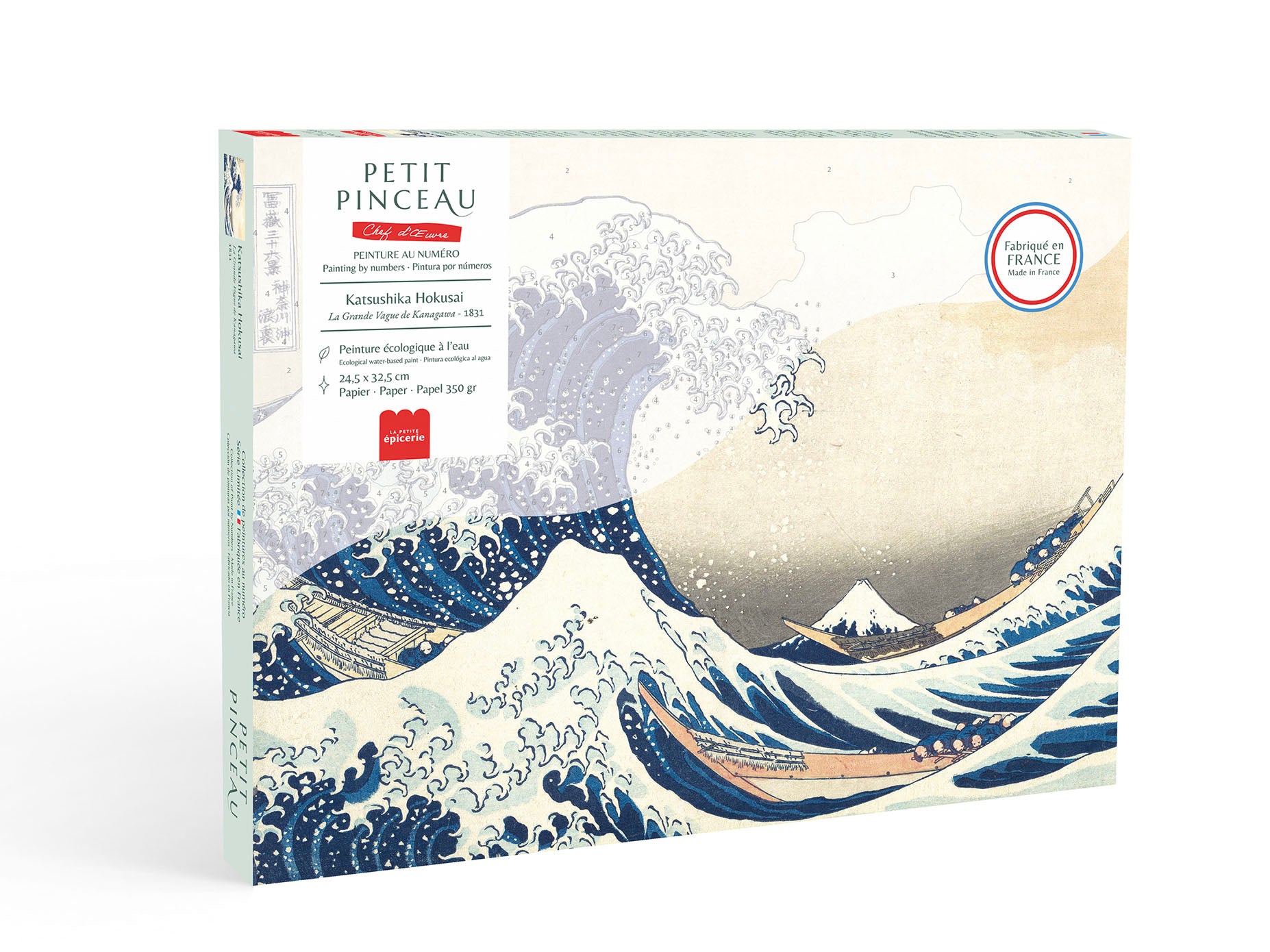 Achat Coffret peinture au numéro - Petit Pinceau - La grande Vague de Kanagawa, Katsushika Hokusai