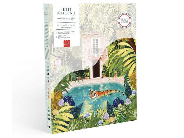 Achat Coffret peinture au numéro - Petit Pinceau - Tiger relaxing in my pool