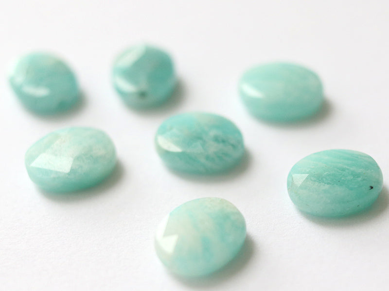 achat Perle naturelle à facettes ovale -  Amazonite - 10 x 8 mm