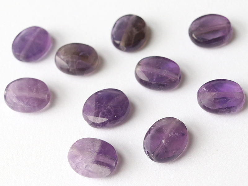 achat Perle naturelle à facettes ovale - Amethyste - 10 x 8 mm
