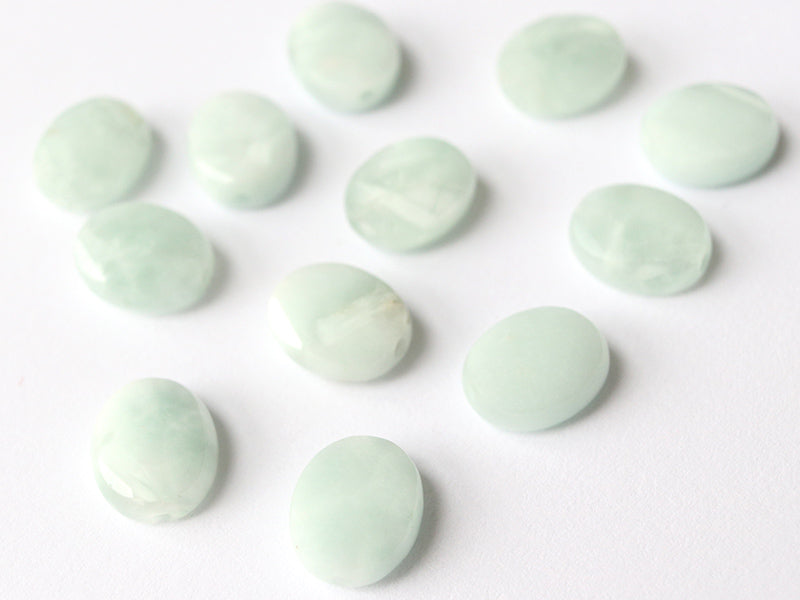 Achat Perle naturelle à facettes ovale - Angélite verte - 10 x 8 mm