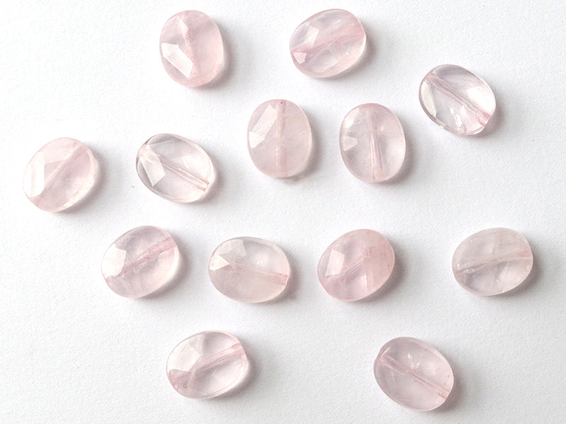 achat Perle naturelle à facettes ovale -  Quartz rose - 10 x 8 mm