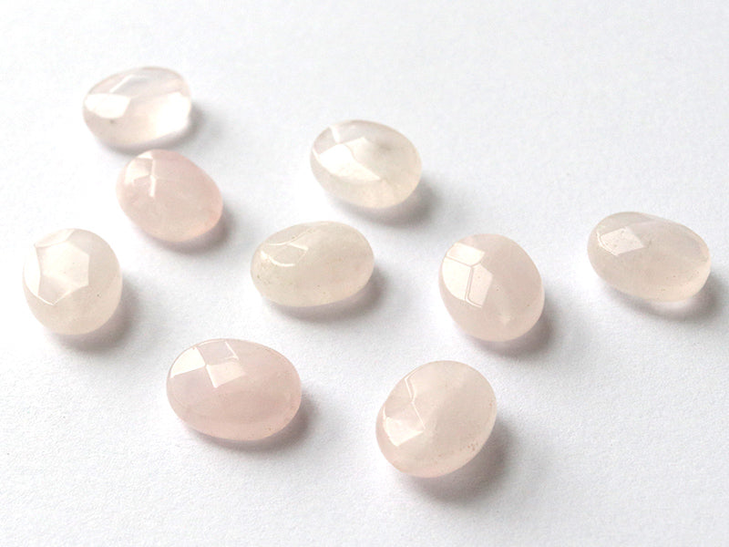 Achat Perle naturelle à facettes ovale - Quartz rose - 10 x 8 mm