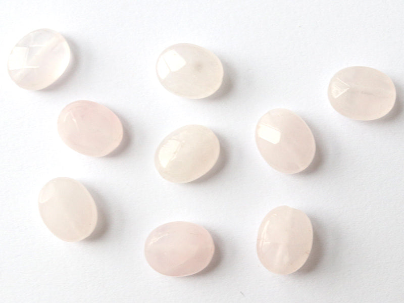 achat Perle naturelle à facettes ovale - Quartz rose - 10 x 8 mm