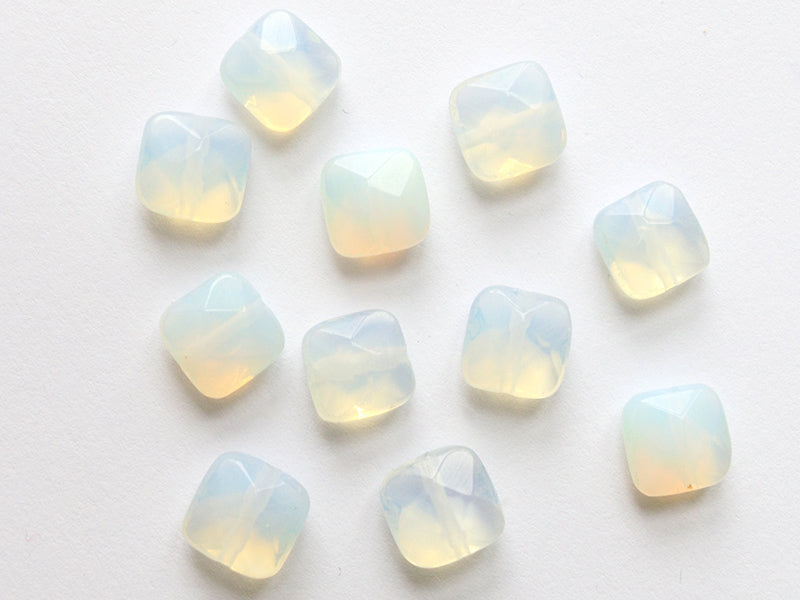 achat Perle à facettes carré - Opalite - 8 x 8 mm