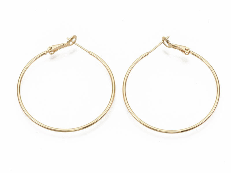 Achat Paire de créoles - doré à l'or fin 18k - 40,5 mm