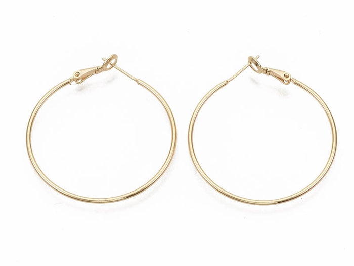 Achat Paire de créoles - doré à l'or fin 18k - 40,5 mm