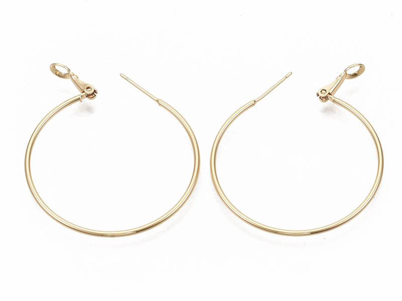 achat Paire de créoles - doré à l'or fin 18k - 40,5 mm