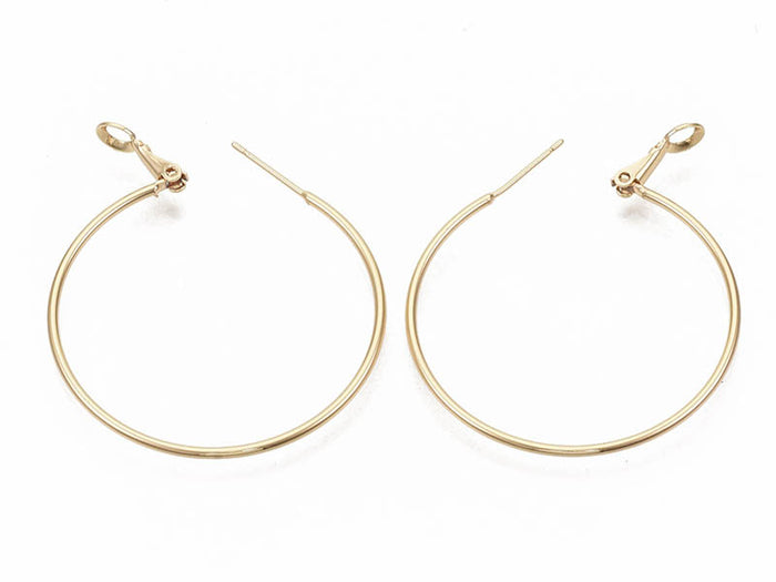 Achat Paire de créoles - doré à l'or fin 18k - 40,5 mm