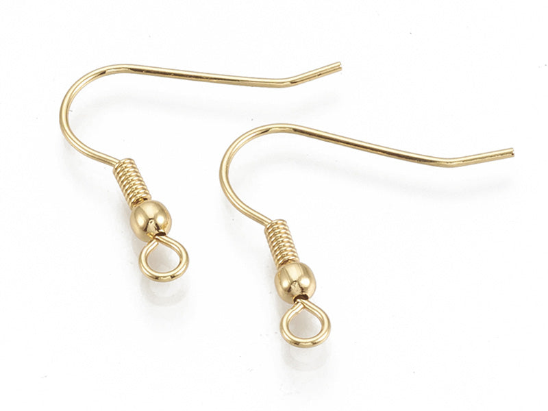 Achat 10 paires de boucles d'oreilles crochets - doré à l'or fin 18k - 20 mm