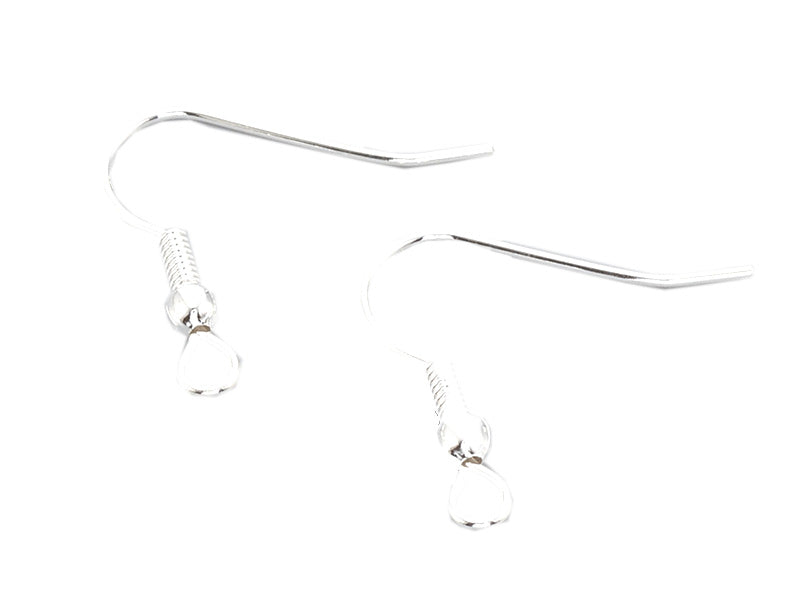 Achat 10 paires de boucles d'oreilles crochets - plaqué argent - 20 mm