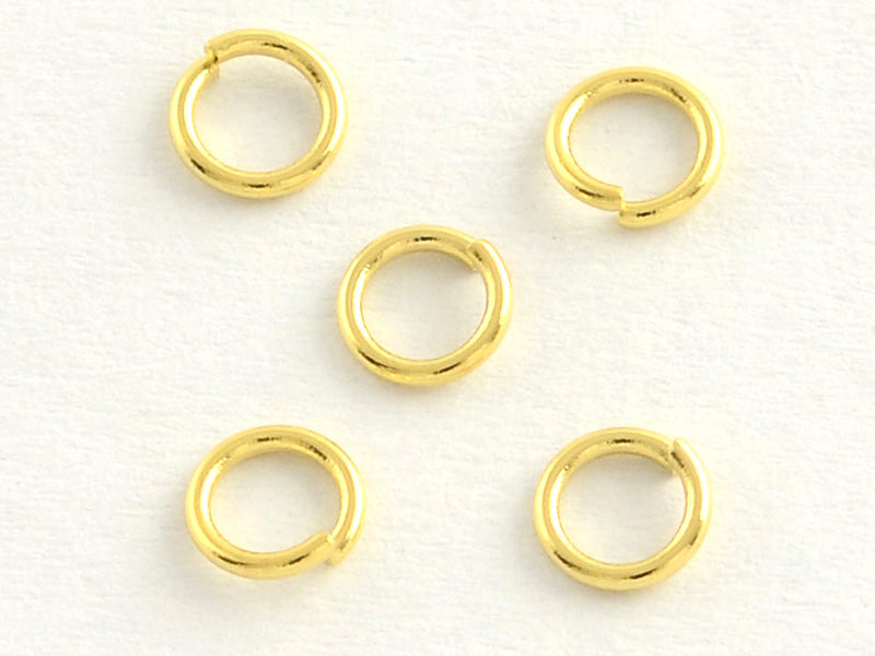 achat 20 anneaux 6 mm - doré à l'or fin 18k