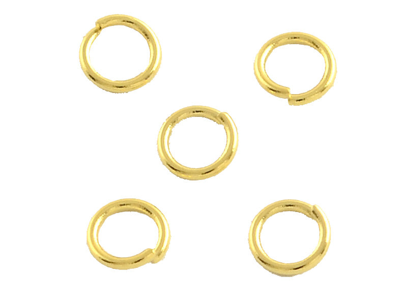 Achat 20 anneaux 6 mm - doré à l'or fin 18k