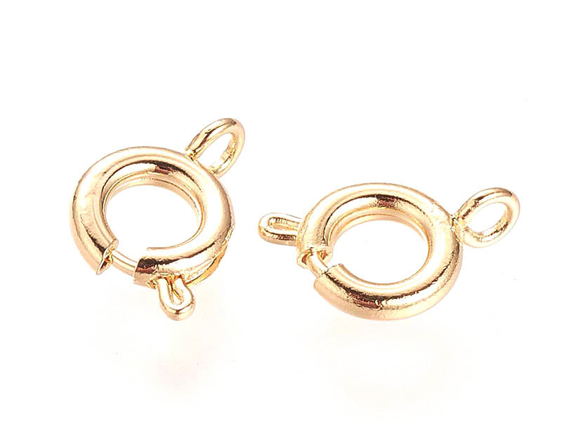 Achat 1 fermoir à ressort - 10 mm - doré à l'or fin 18k