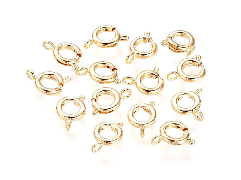 Achat 1 fermoir à ressort - 10 mm - doré à l'or fin 18k
