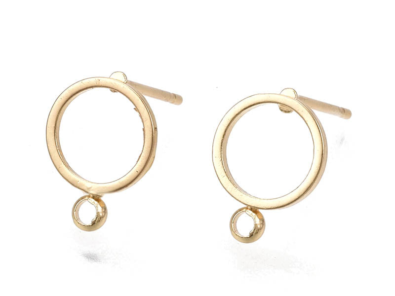 Achat Paire de boucles d'oreilles anneau - doré à l'or fin 18k - 12,5 mm